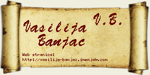 Vasilija Banjac vizit kartica